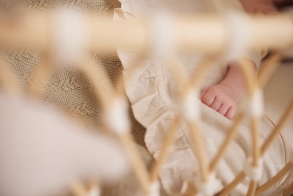 Stijlvol Wieg Laken 75x100cm Ruffle - Natuurlijk