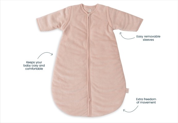 Baby Slaapzak Afritsbare Mouw 90cm Rib - Wild Rose