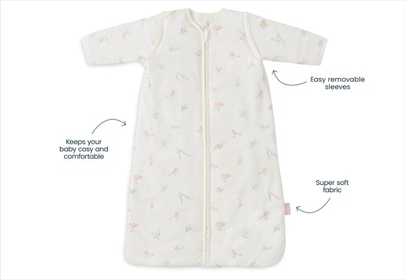 Jollein - Slaapzak met Afritsbare Mouw Lovely Birds 90cm