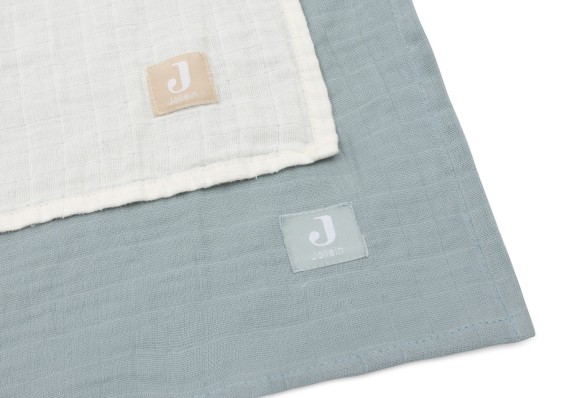 Hydrofiele Doek Groot 115x115cm - Sea Green/Ivory