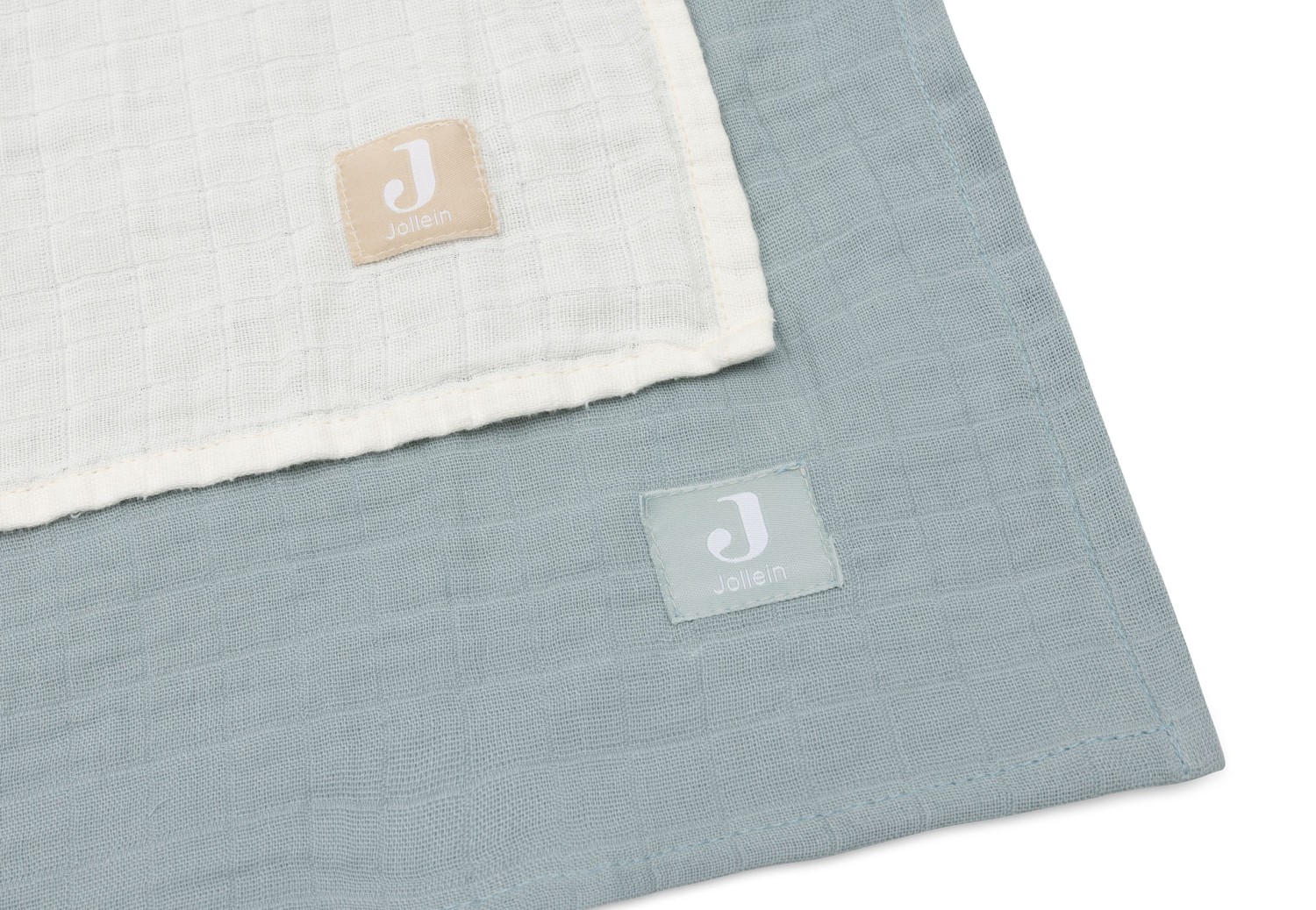 Hydrofiele Doek Groot 115x115cm - Sea Green/Ivory - afbeelding 4