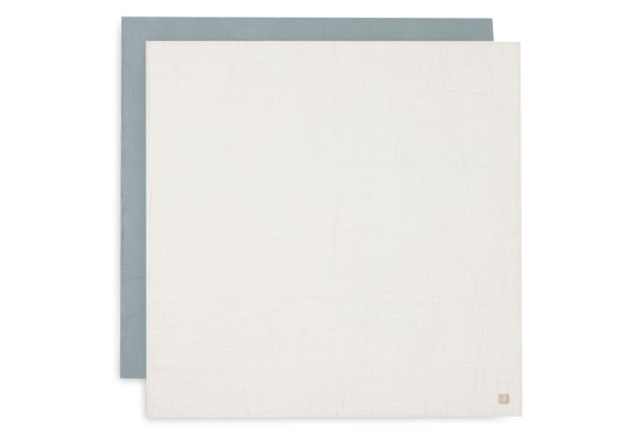 Hydrofiele Doek Groot 115x115cm - Sea Green/Ivory