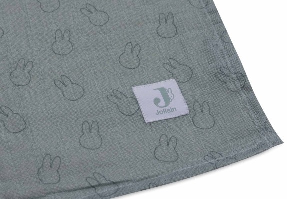Hydrofiele Doek Miffy Silhouettes - Sea Green - 2 Stuks
