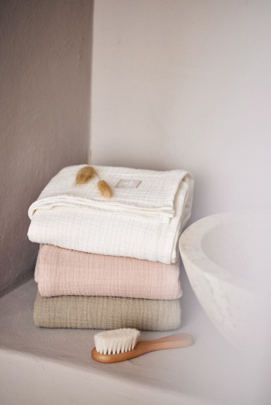 Hydrofiele Doek Large 115x115cm - Wild Rose/Ivory