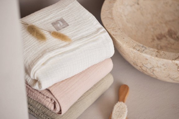 Hydrofiele Doek Large 115x115cm - Wild Rose/Ivory