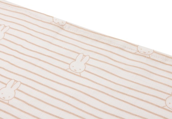 Hydrofiele Doek Small 70x70cm Miffy Stripe - Biscuit