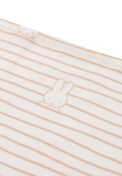 Hydrofiele Doek Small 70x70cm Miffy Stripe - Biscuit