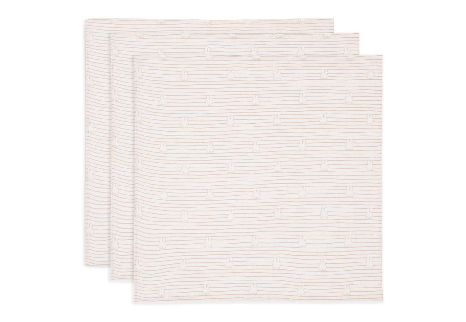 Hydrofiele Doek Small 70x70cm Miffy Stripe - Biscuit