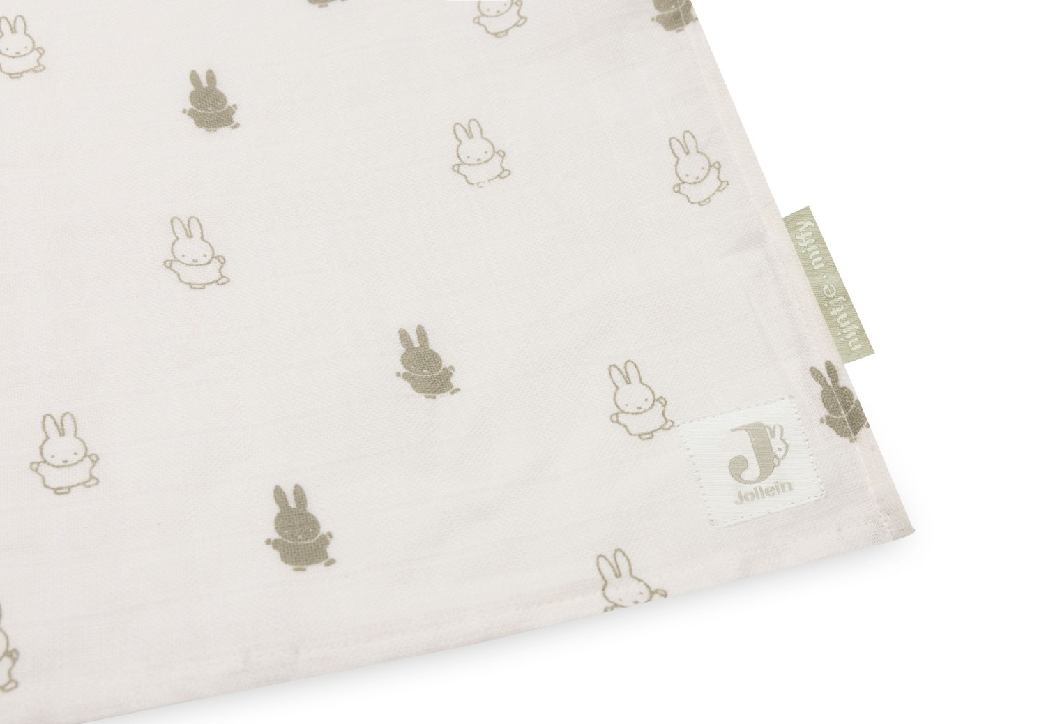 Hydrofiele Doek Large 115x115cm Happy Miffy - Olive Gree - afbeelding 3