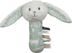 Pluche Rammelaar Konijn - Wit/Mint