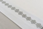 Lakentje 75x100 cm Flower strip - Grijs