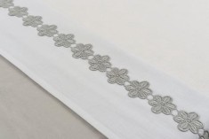 Lakentje 75x100 cm Flower strip - Grijs