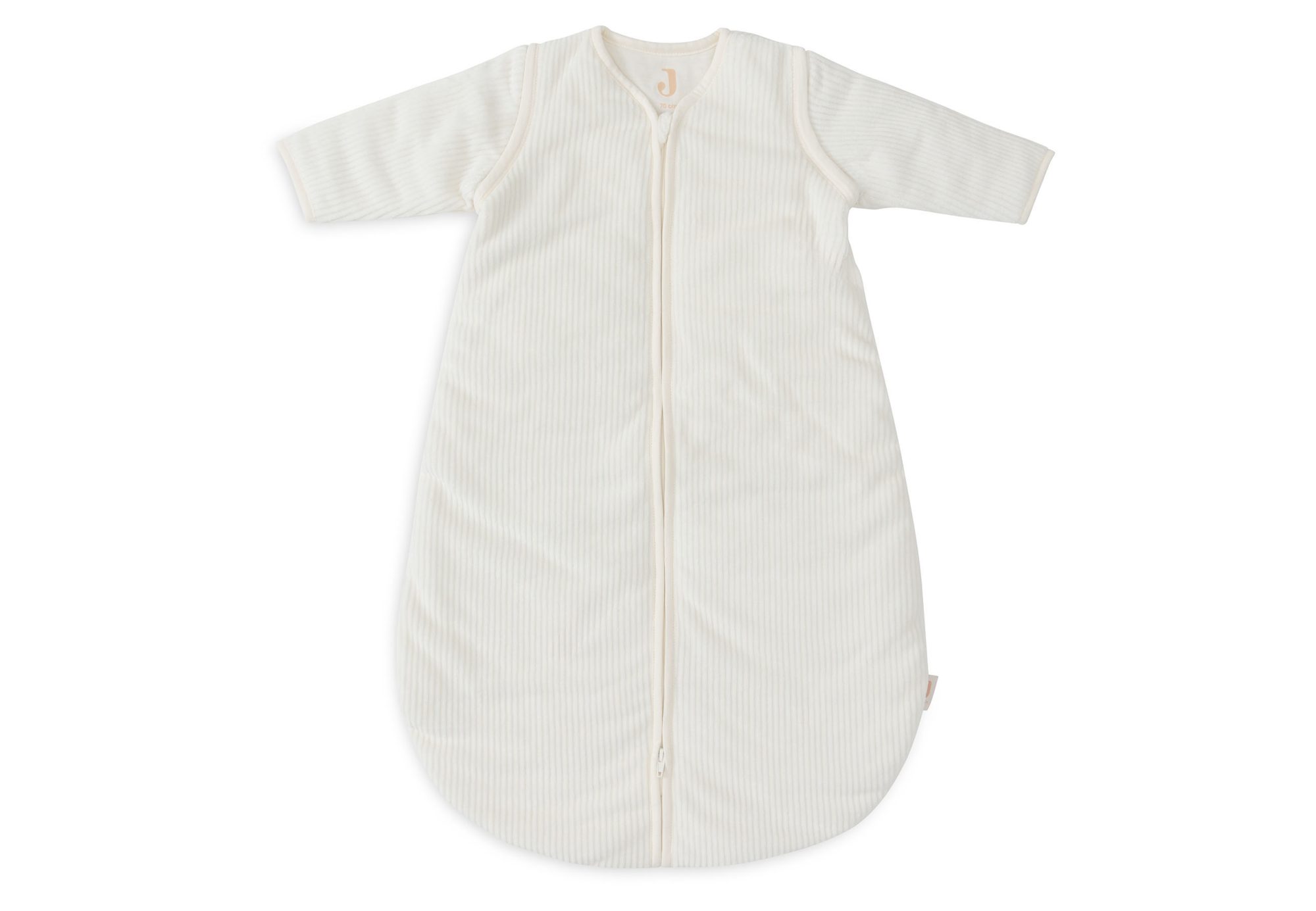 Baby Slaapzak met Afritsbare Mouw Rond 70cm Rib - Ivory