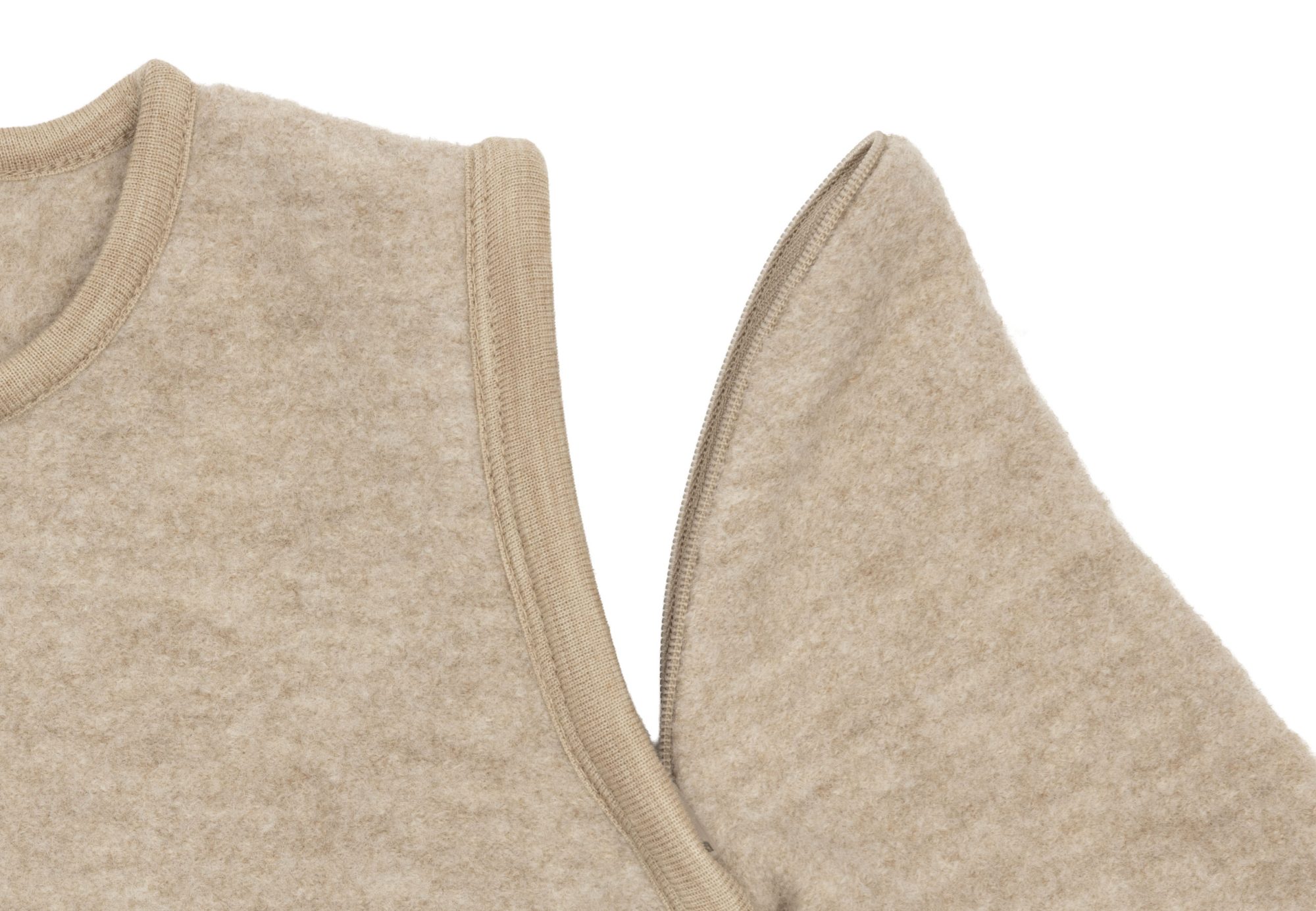 Slaapzak met afritsbare mouw Rond 70cm Merino Wol Felted - Natural - afbeelding 5