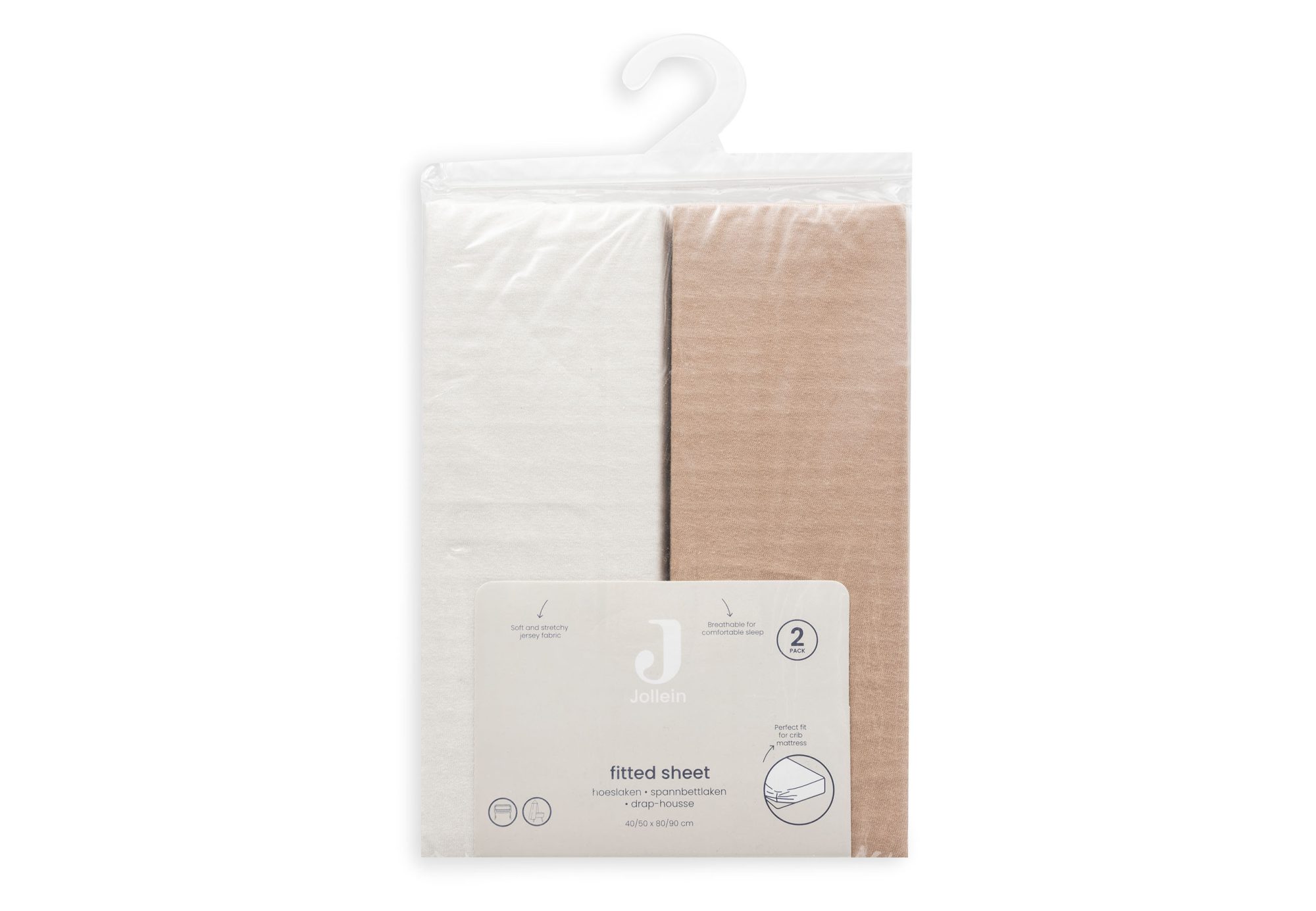 Hoeslaken Jersey 40/50x80/90cm - Light Terra/Oatmeal - 2 Stuks - afbeelding 6