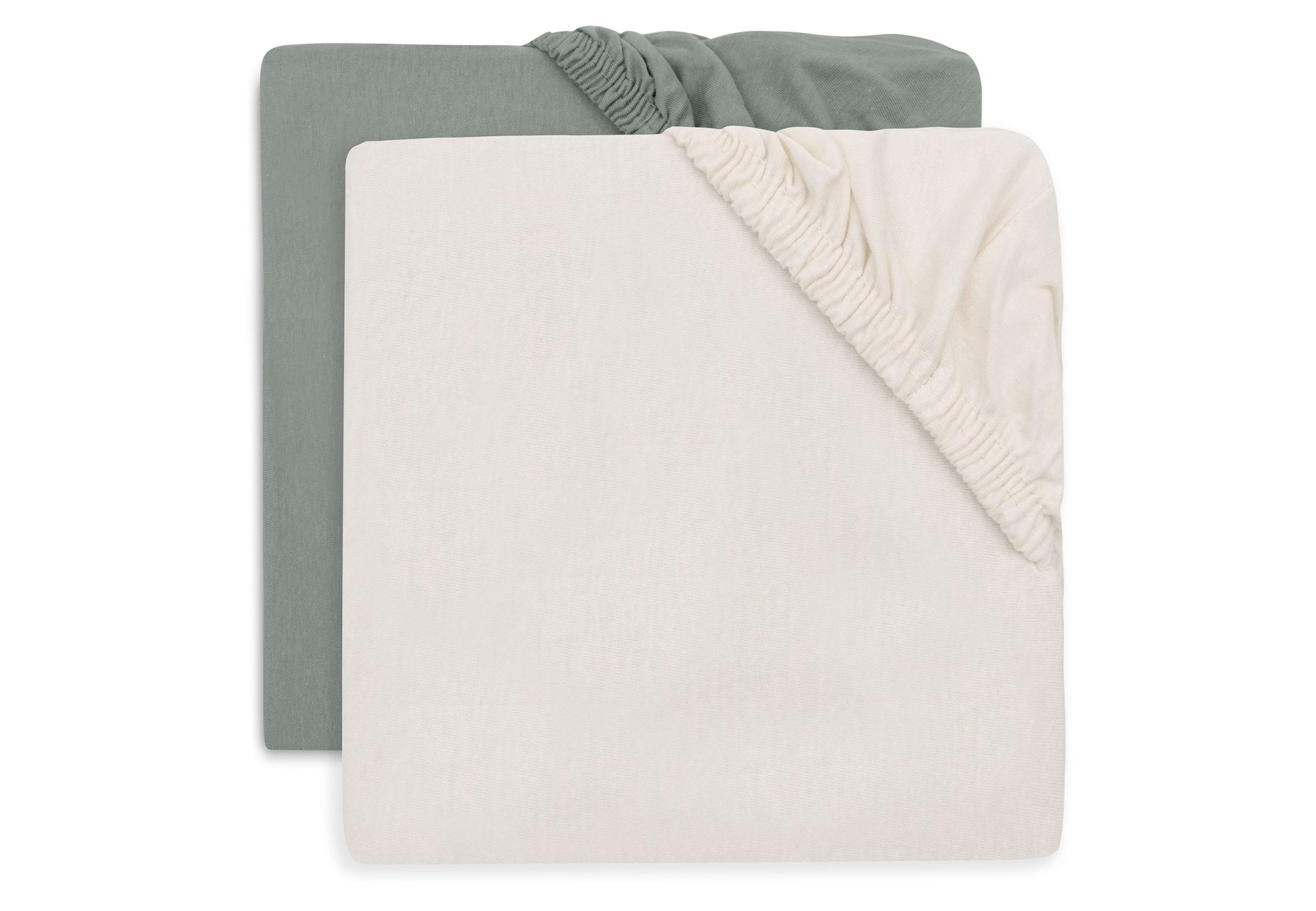 Hoeslaken Jersey 60x120cm - Sea Green/Ivory - 2 Stuks