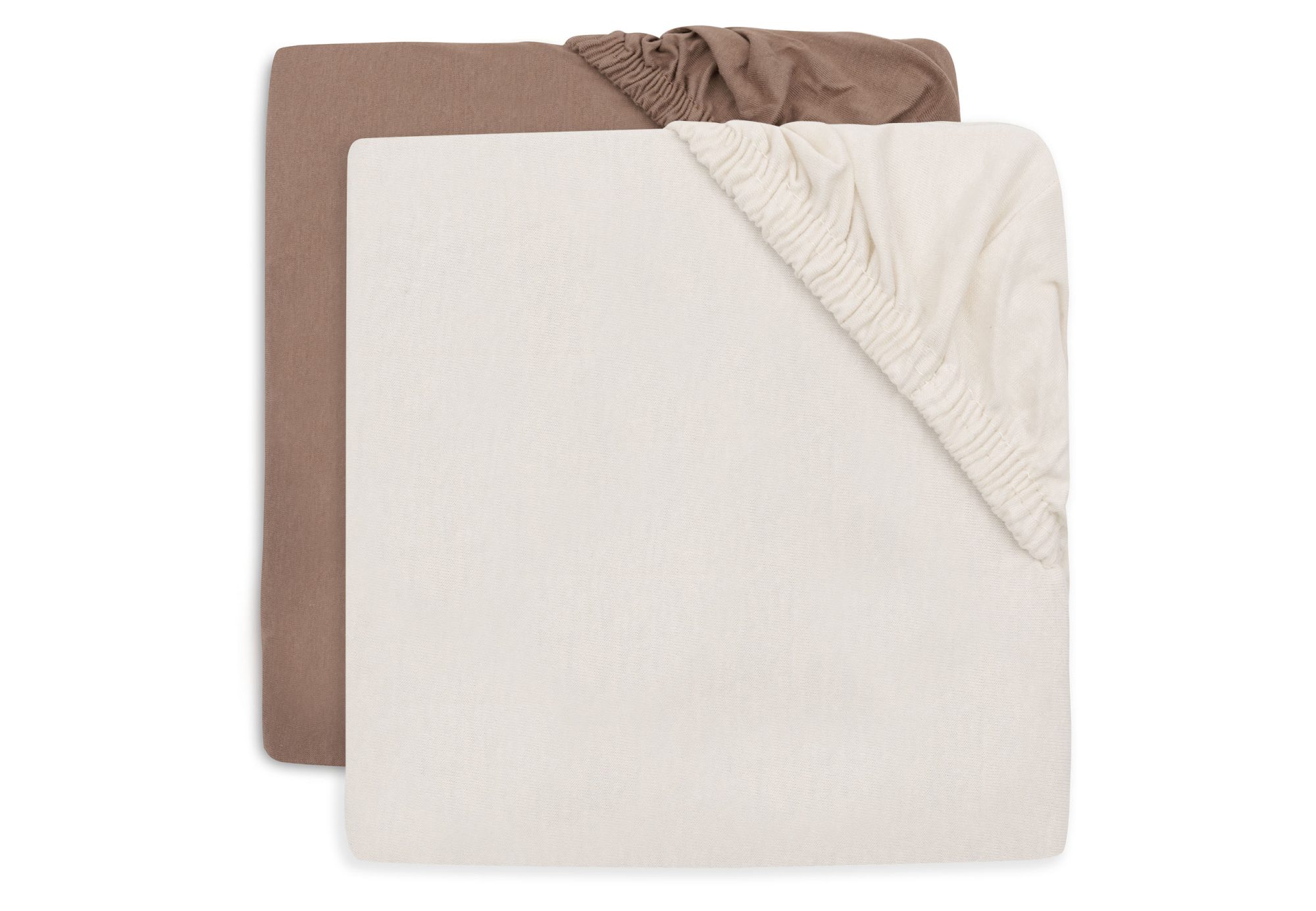 Hoeslaken Jersey 70/75x140/150cm - Milky Coffee/Ivory - 2 Stuks