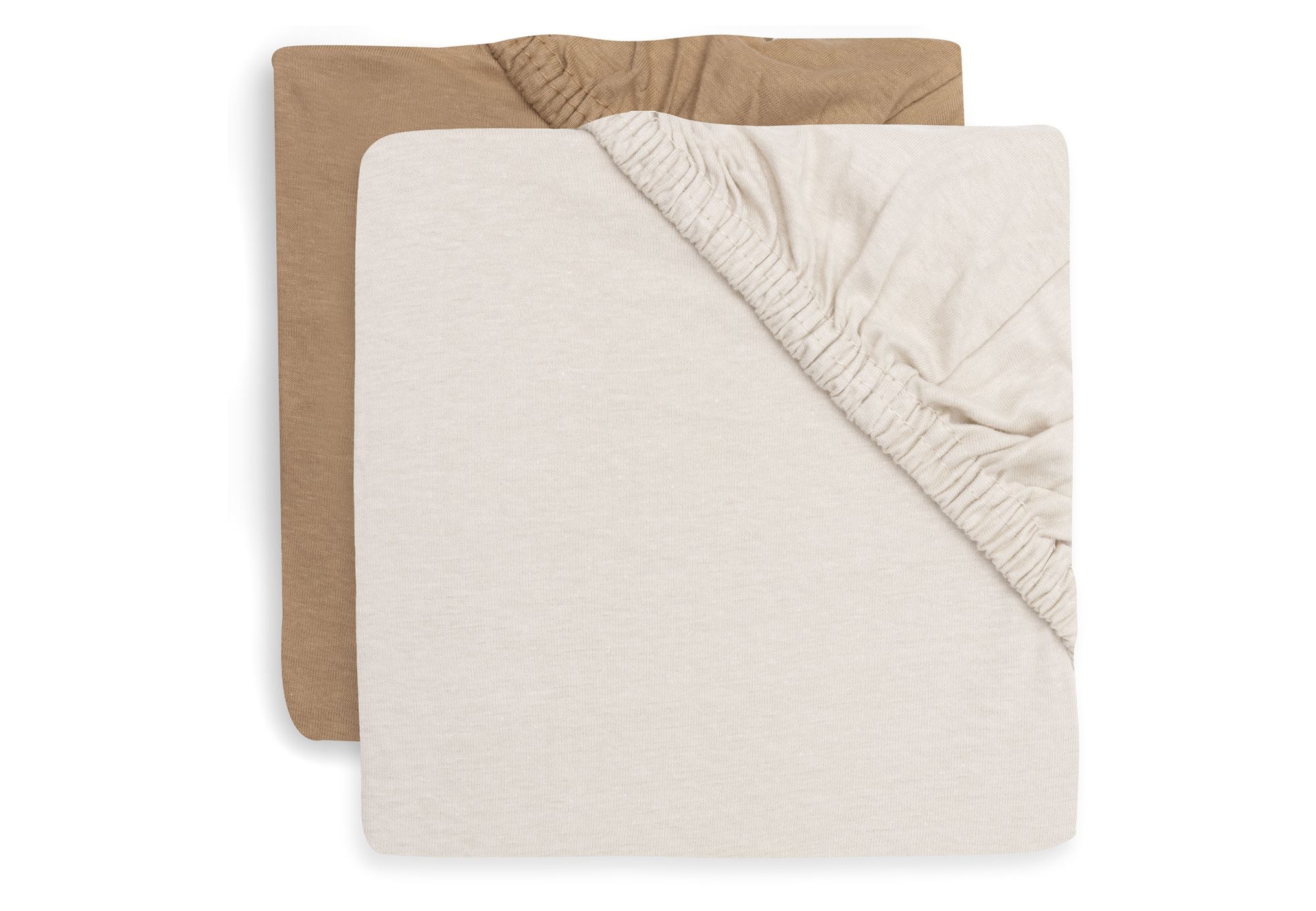 Hoeslaken Jersey 70/75x140/150cm - Hazel/Oatmeal - 2 Stuks