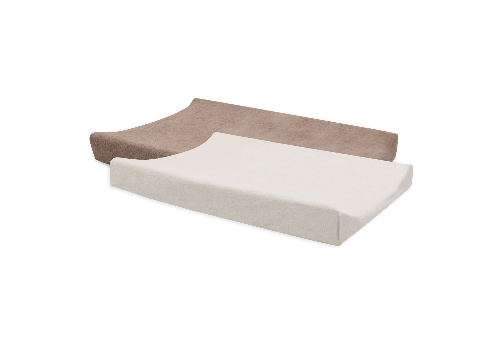 Aankleedkussenhoes Badstof 50x70cm - Milky Coffee/Ivory - 2 Stuks