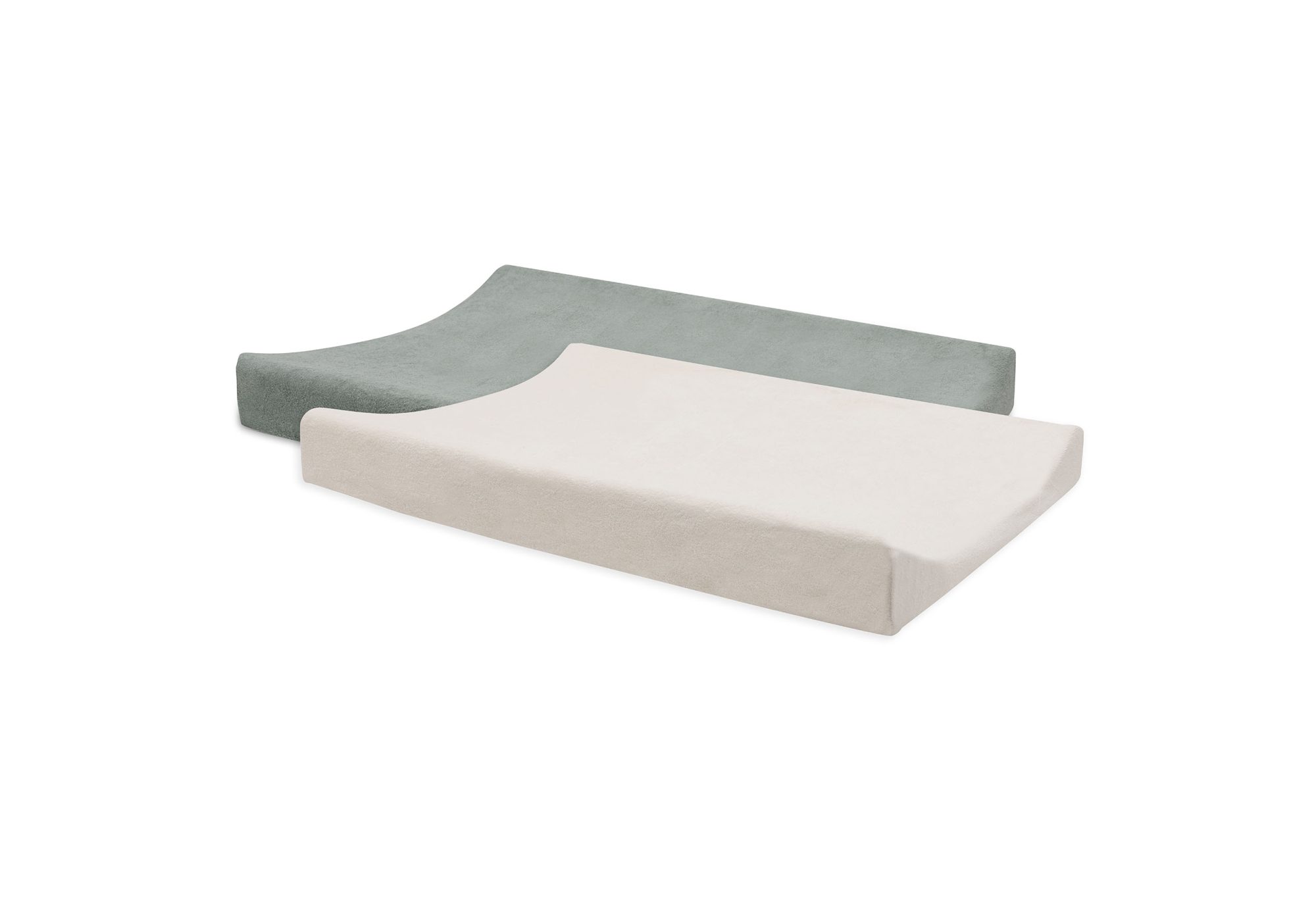 Aankleedkussenhoes Badstof 50x70cm - Sea Green/Ivory - 2 Stuks