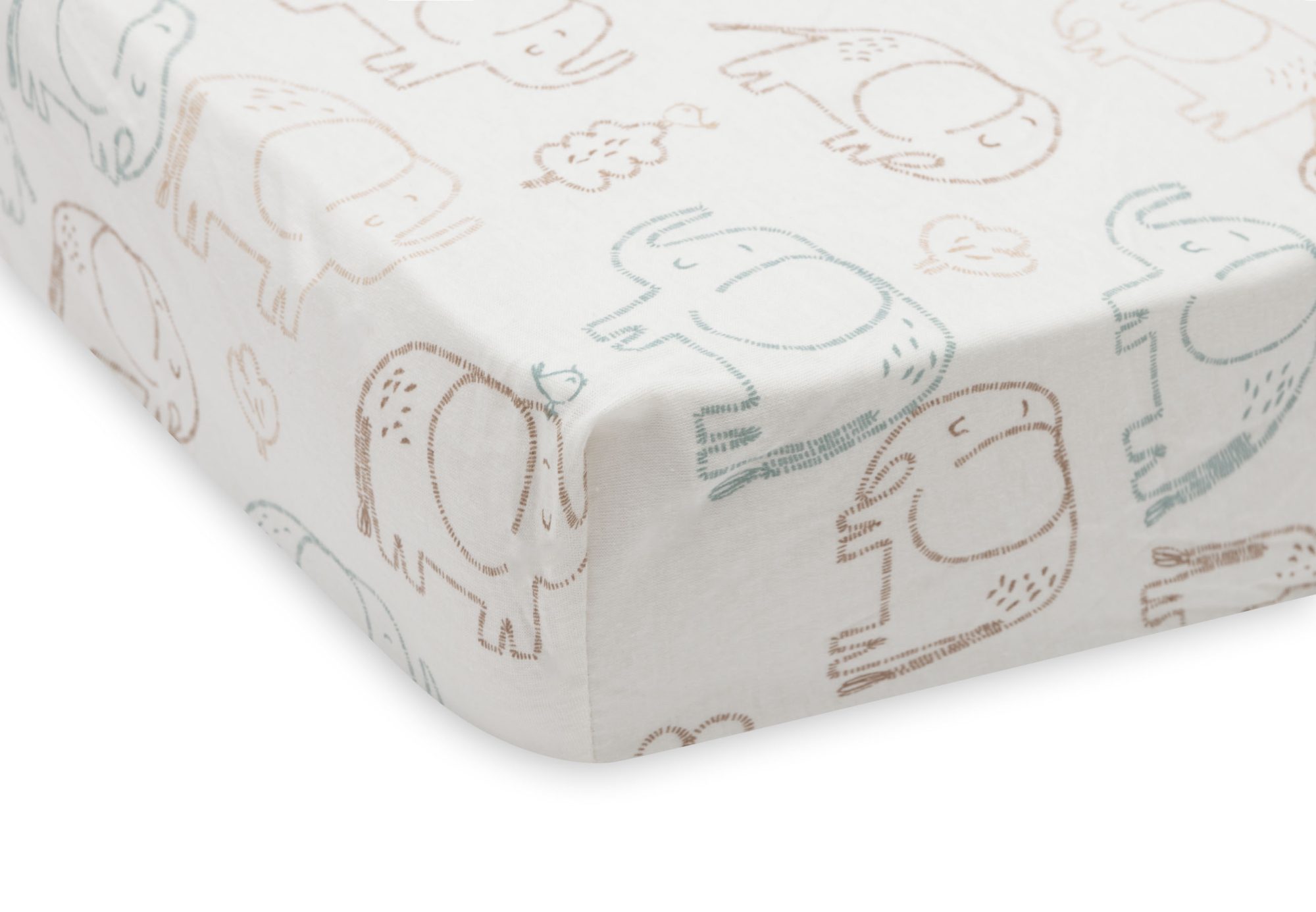 Hoeslaken Jersey 70/75x140/150cm - Elephant Tales - afbeelding 3