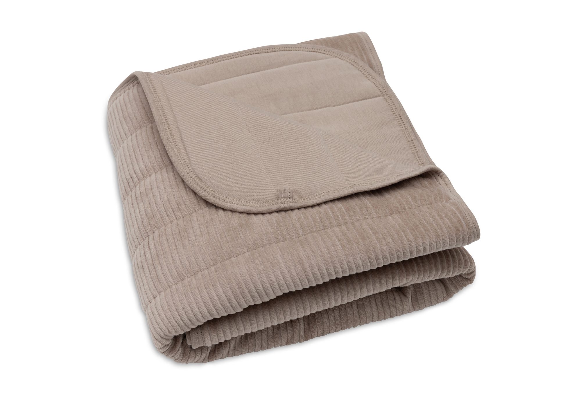 Deken Wieg 75x100cm Velvet Rib - Milky Coffee - afbeelding 4