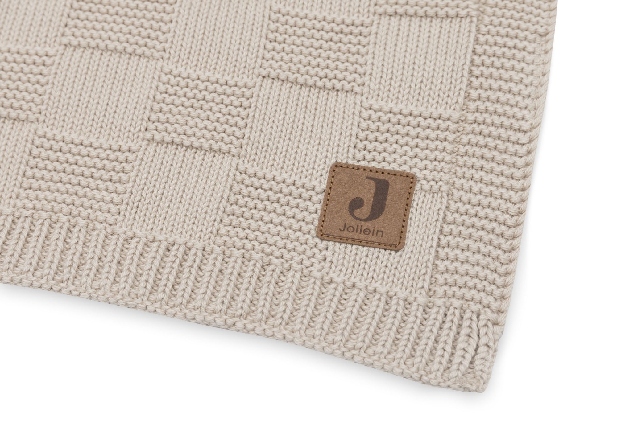 Deken Wieg 75x100cm Box Knit - Warm Sand - GOTS - afbeelding 3
