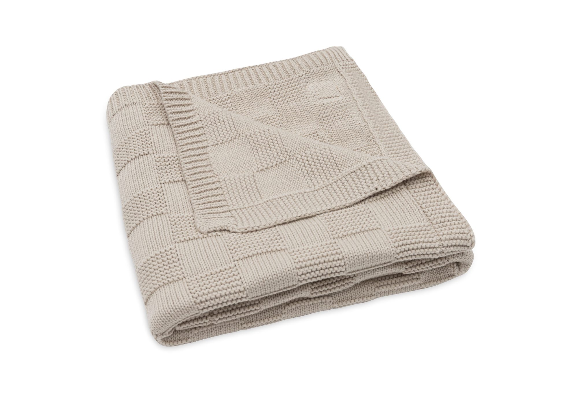 Deken Wieg 75x100cm Box Knit - Warm Sand - GOTS - afbeelding 5