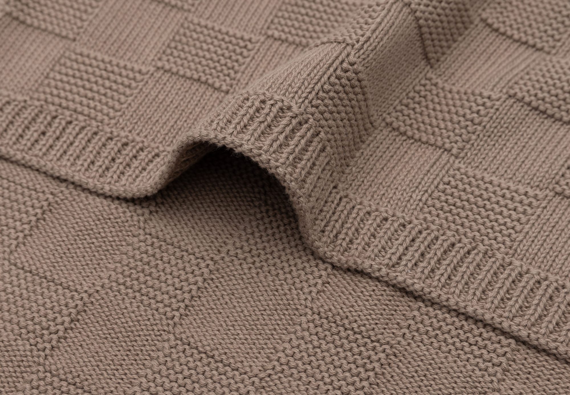 Deken Wieg 75x100cm Box Knit - Milky Coffee - GOTS - afbeelding 5