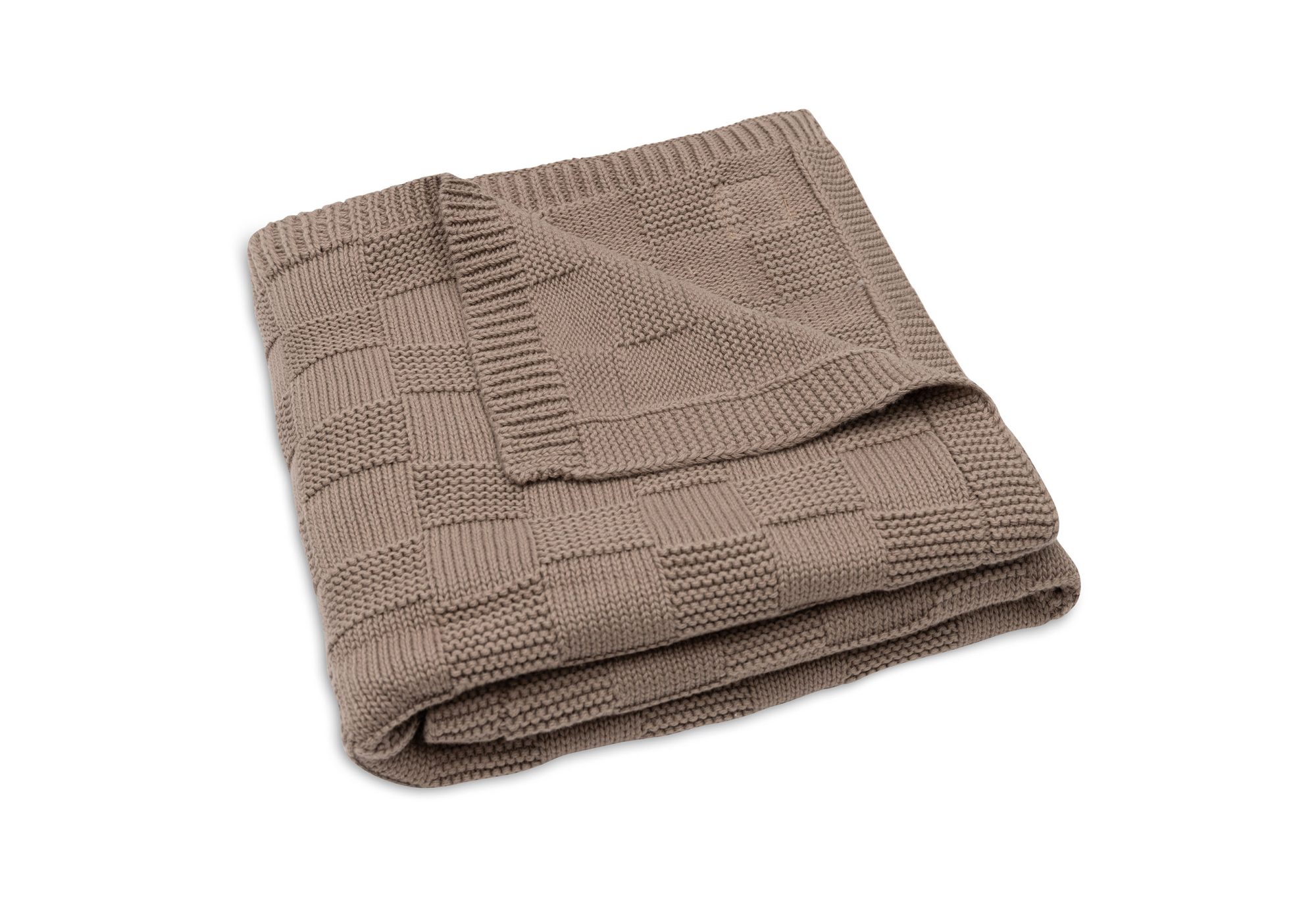 Deken Wieg 75x100cm Box Knit - Milky Coffee - GOTS - afbeelding 4