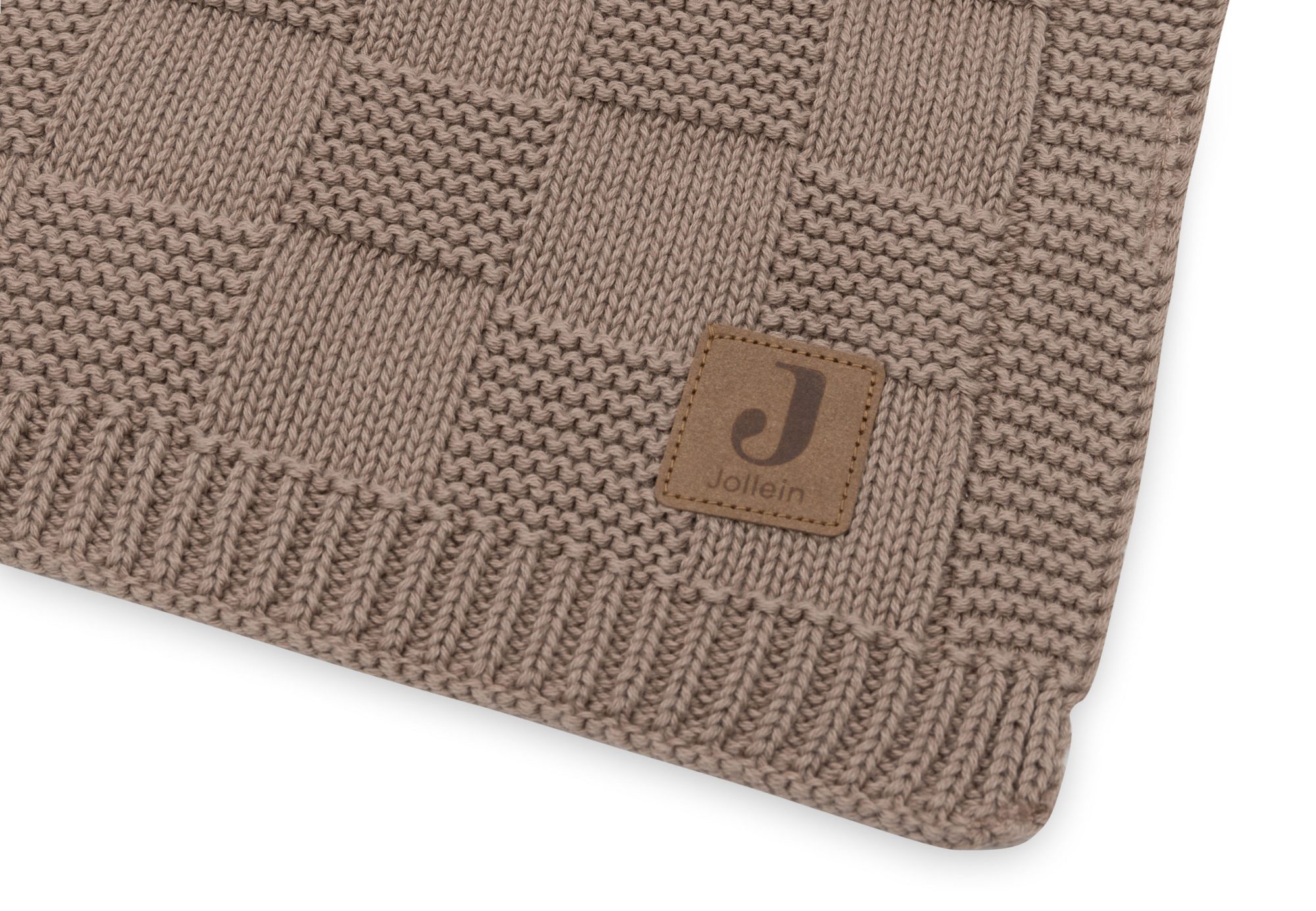 Deken Wieg 75x100cm Box Knit - Milky Coffee - GOTS - afbeelding 3