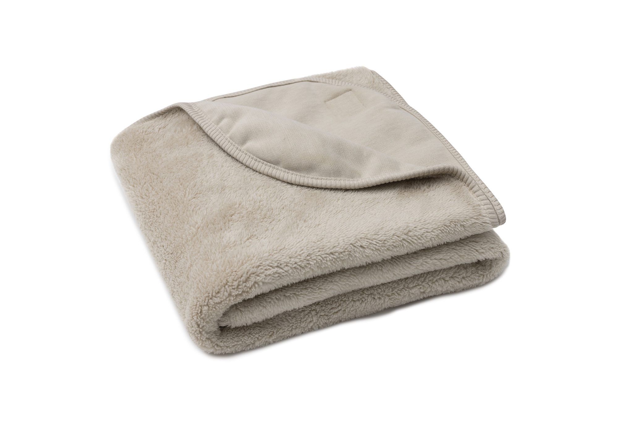 Deken Wieg 75x100cm Reversible Basic Sherpa/Jersey - Warm Sand - afbeelding 4