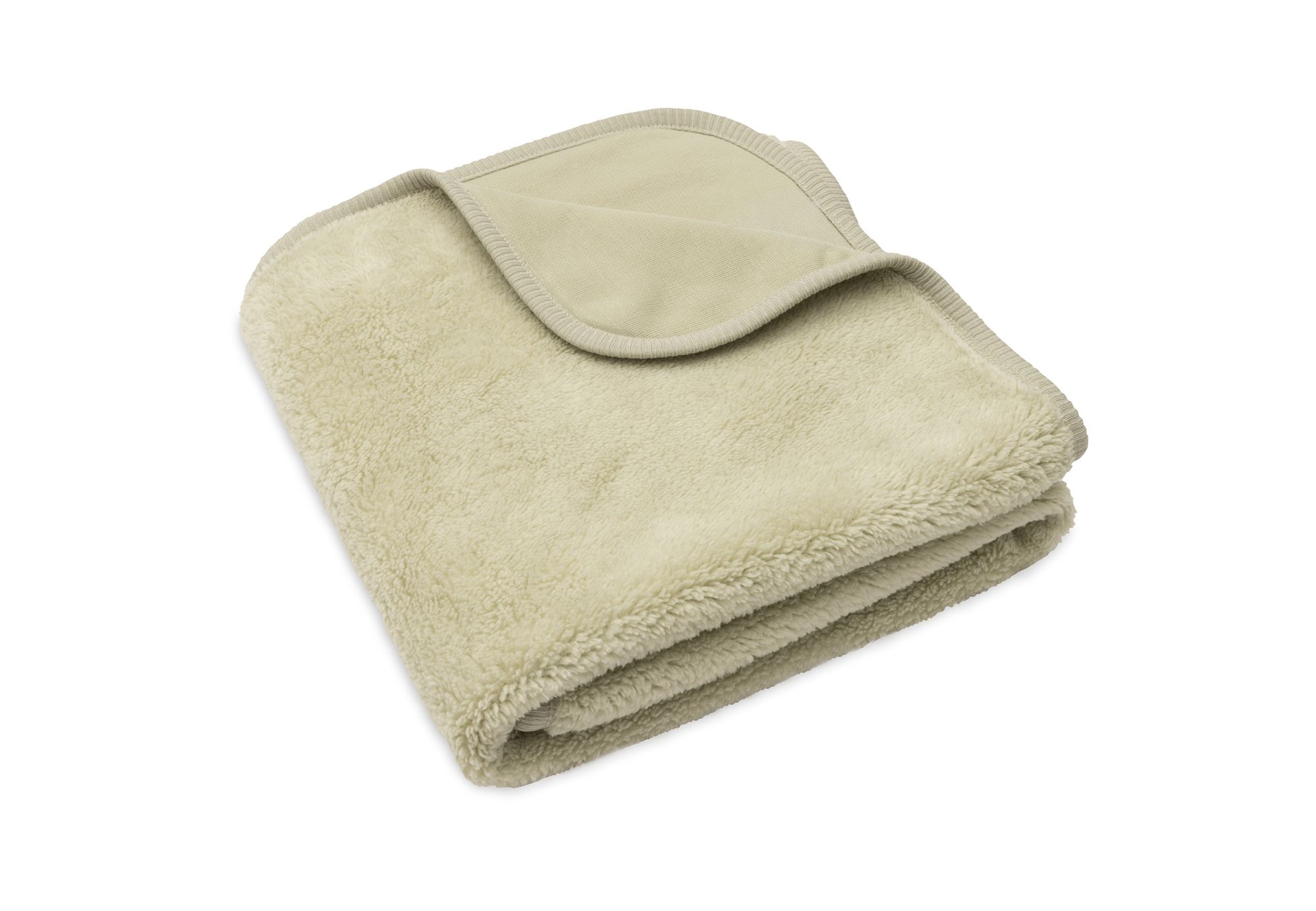 Deken Wieg 75x100cm Basic Sherpa/Jersey - Soft Matcha - afbeelding 5