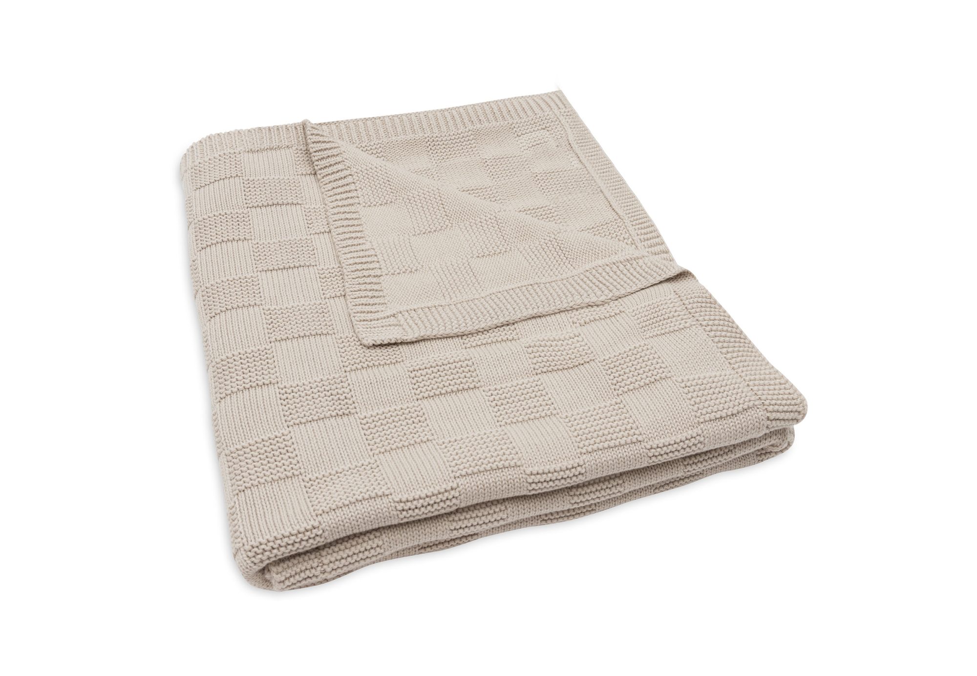 Deken Ledikant 100x150cm Box Knit - Warm Sand - GOTS - afbeelding 5