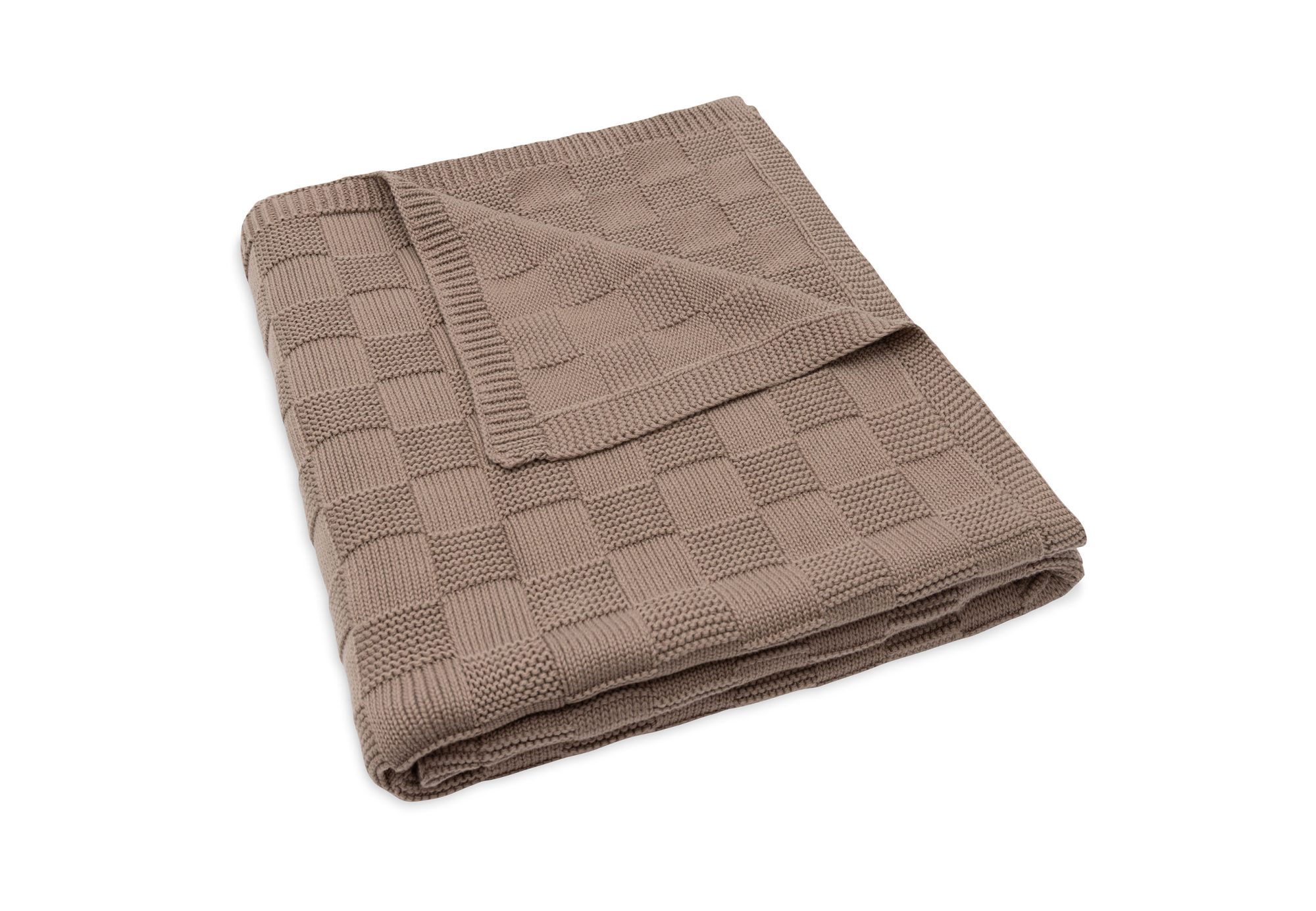 Deken Ledikant 100x150cm Box Knit - Milky Coffee - GOTS - afbeelding 5