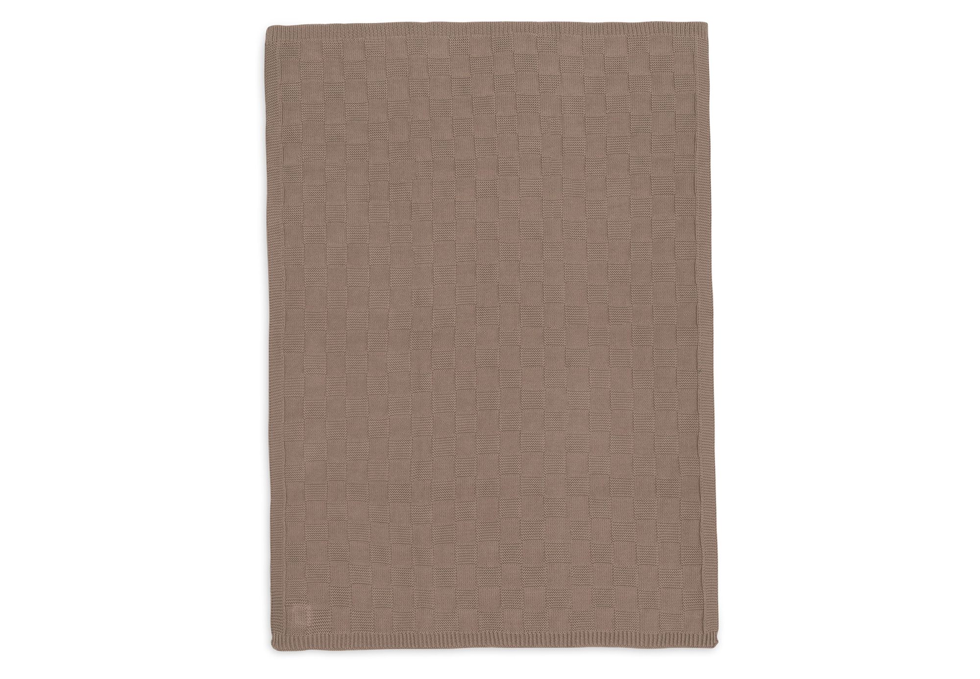 Deken Ledikant 100x150cm Box Knit - Milky Coffee - GOTS - afbeelding 2