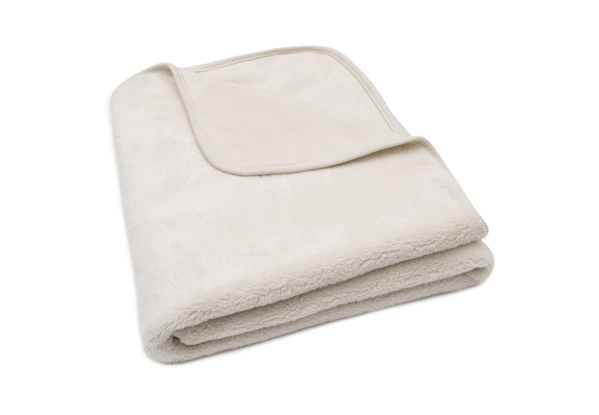Deken Ledikant 100x150cm Reversible Basic Sherpa/Jersey - Oatmeal - afbeelding 4