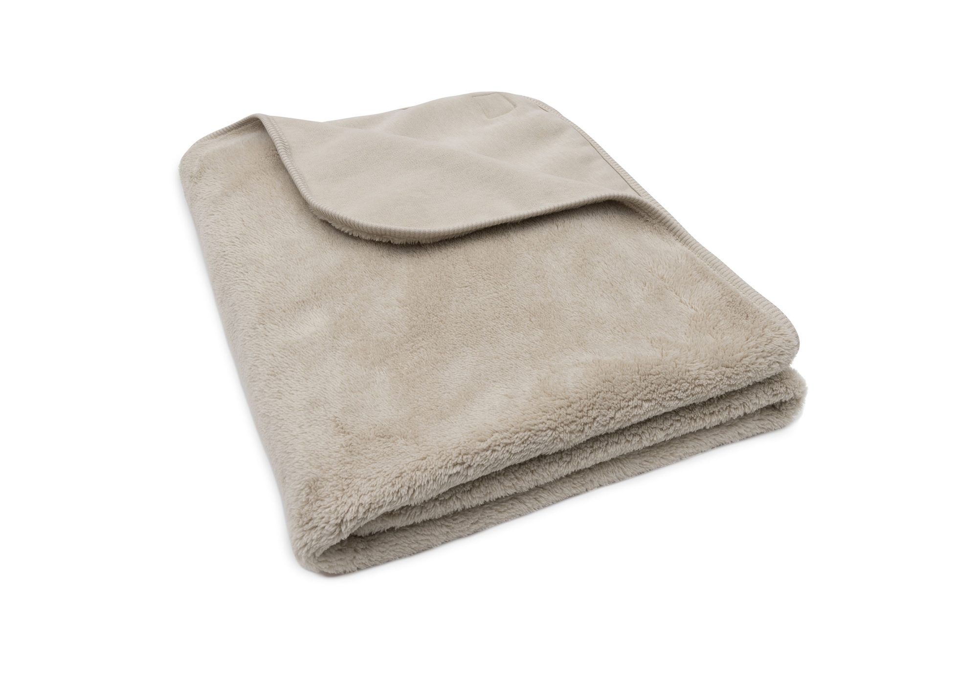 Deken Ledikant 100x150cm Reversible Basic Sherpa/Jersey - Warm Sand - afbeelding 4