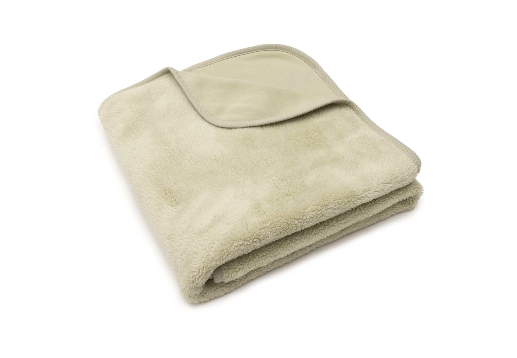 Deken Ledikant 100x150cm Basic Sherpa/Jersey - Soft Matcha - afbeelding 5