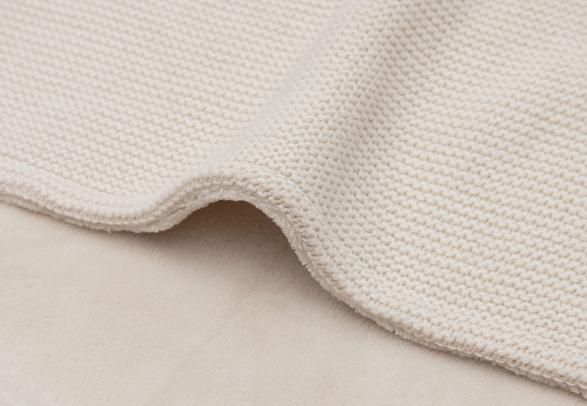 Deken Wieg 75x100cm Basic Knit - Oatmeal/Velvet - afbeelding 4
