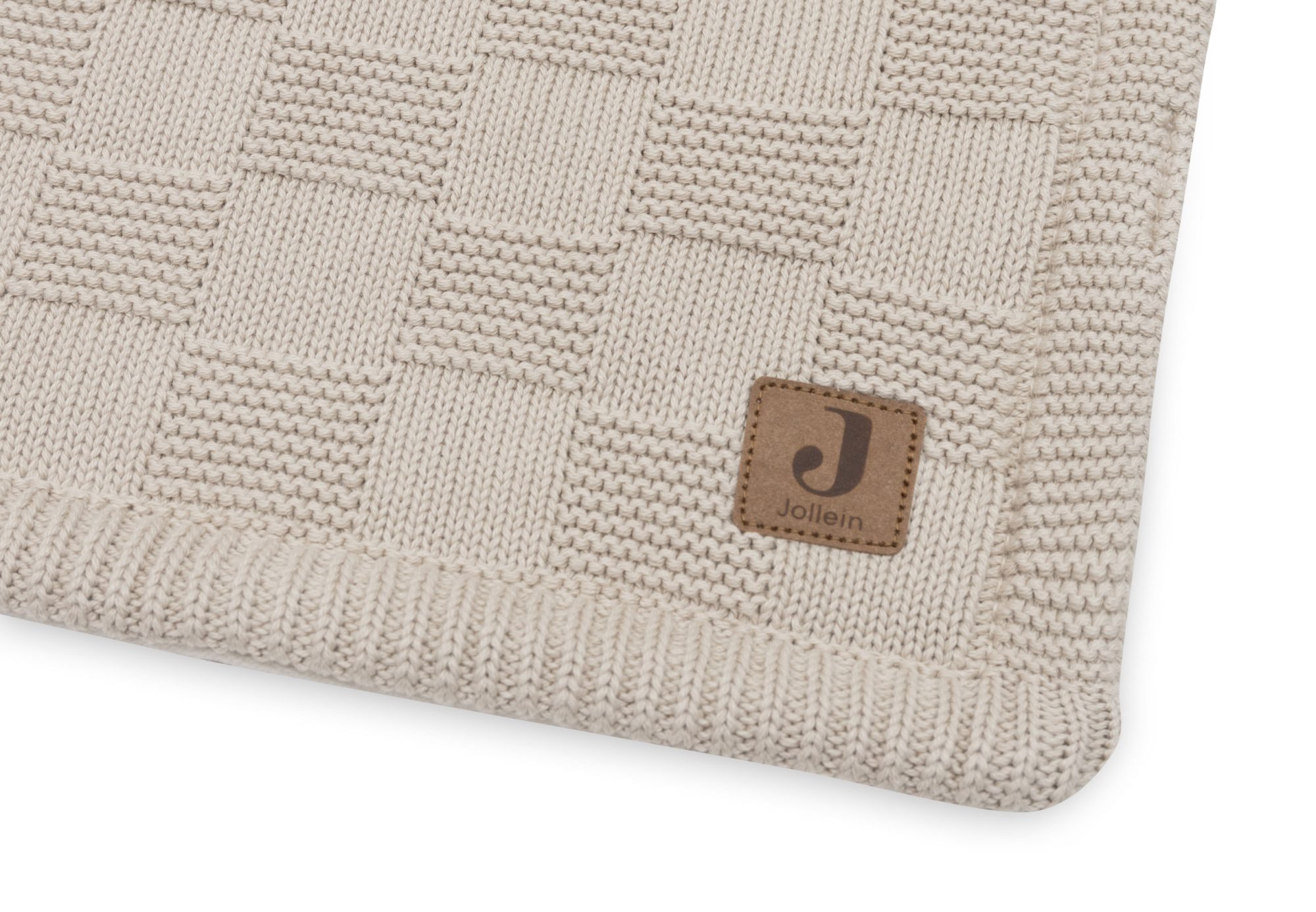 Deken Wieg 75x100cm Box Knit - Warm Sand/Velvet - GOTS - afbeelding 3