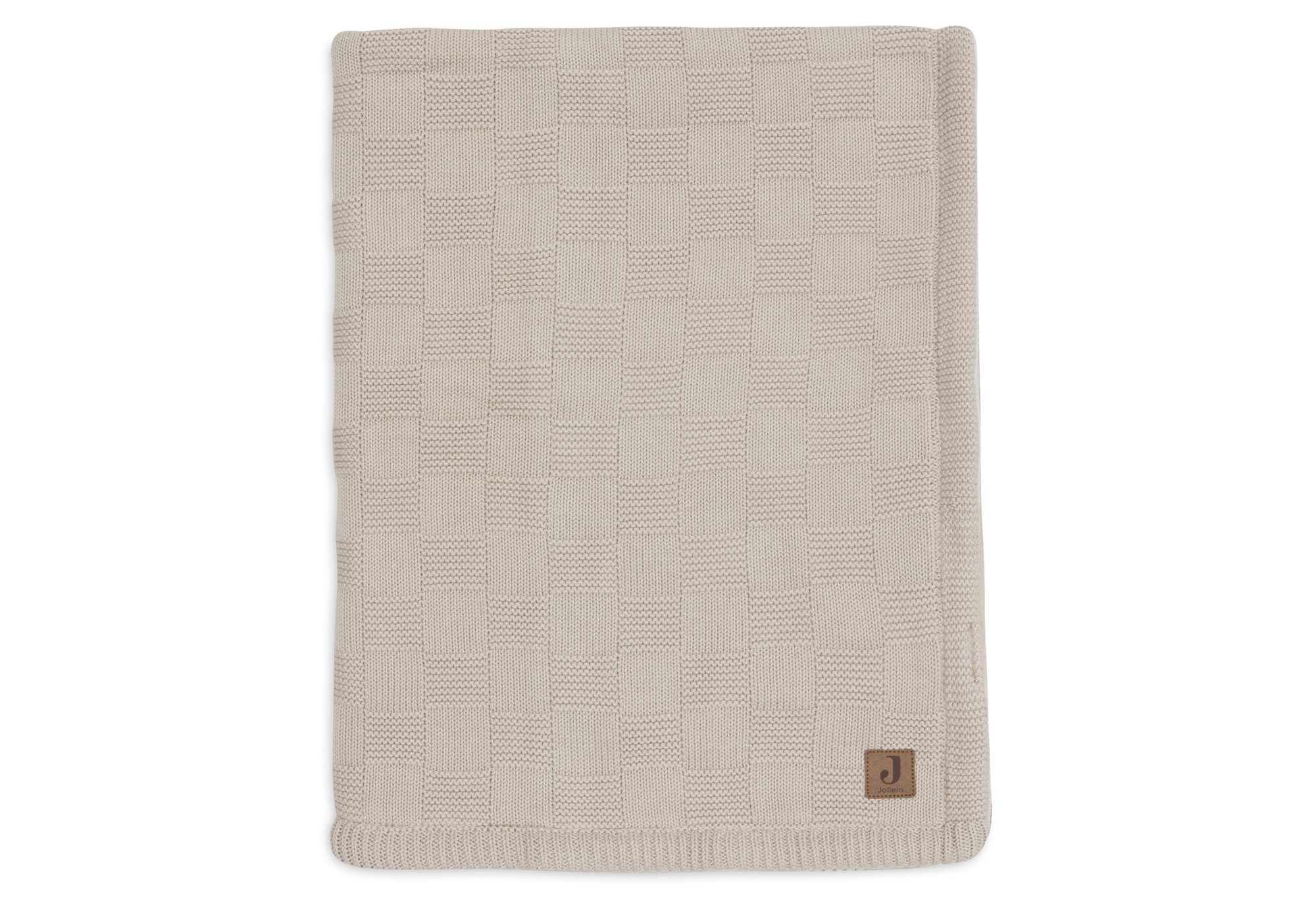 Deken Wieg 75x100cm Box Knit - Warm Sand/Velvet - GOTS