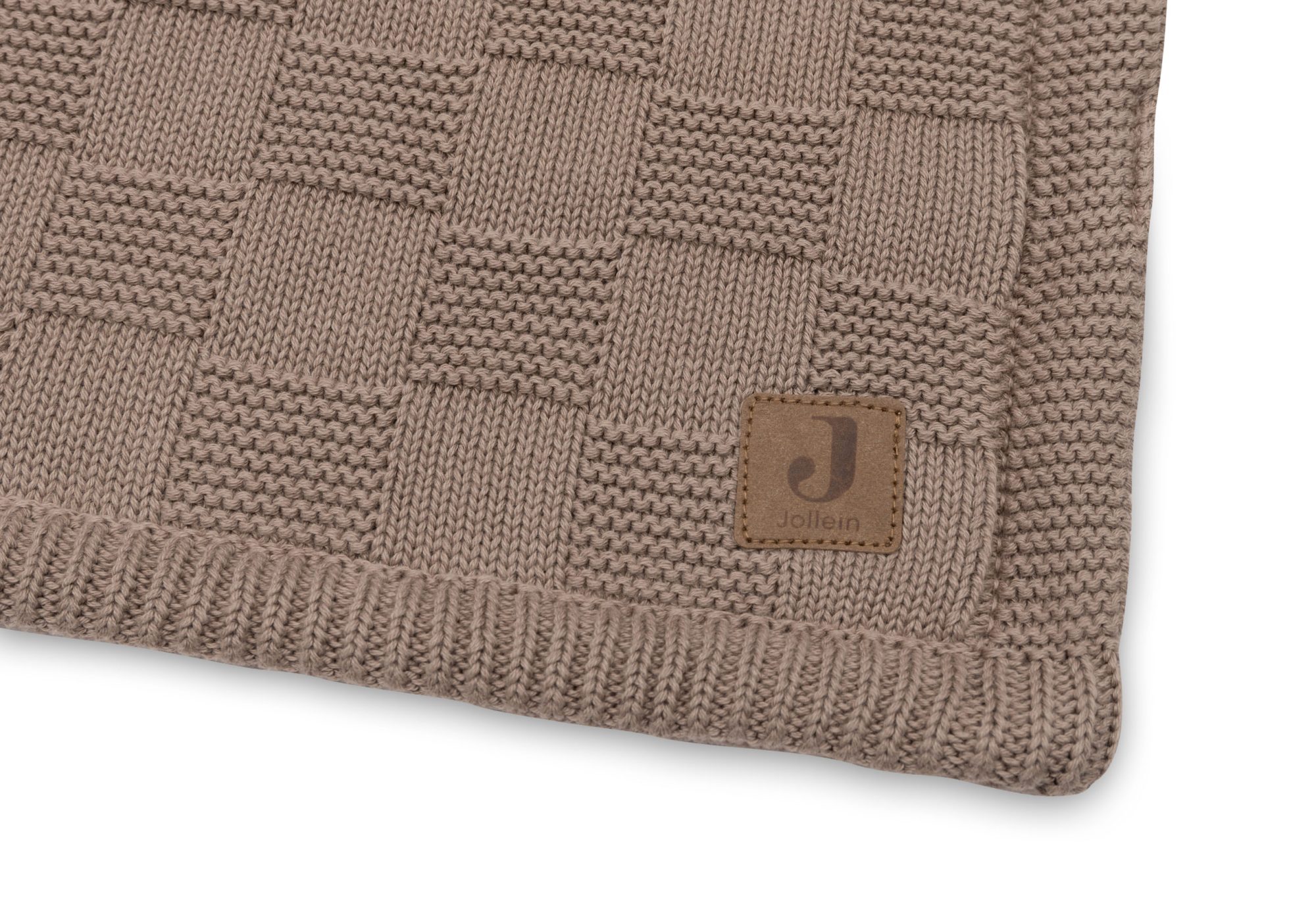 Deken Wieg 75x100cm Box Knit - Milky Coffee/Velvet - GOTS - afbeelding 3