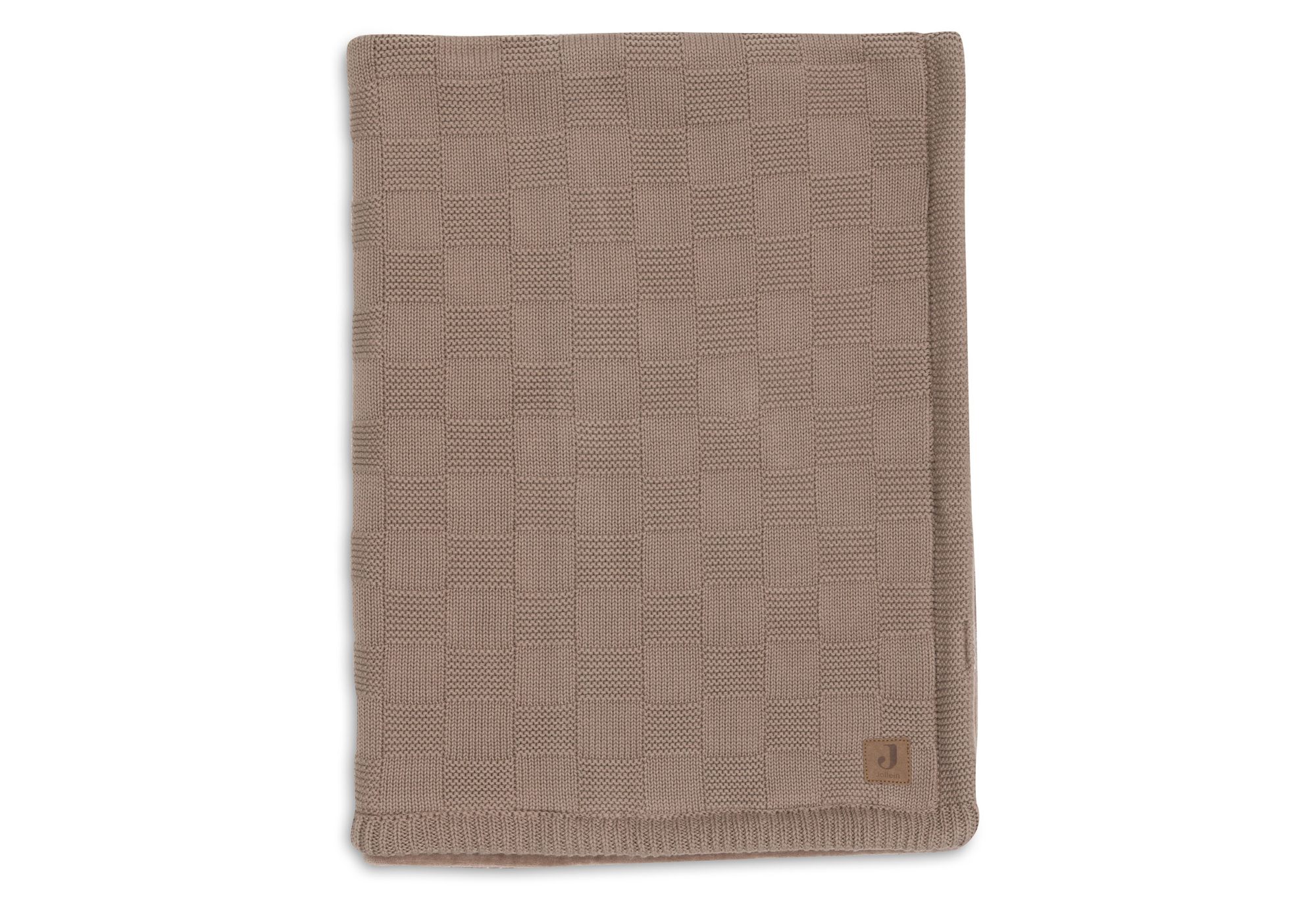 Deken Wieg 75x100cm Box Knit - Milky Coffee/Velvet - GOTS