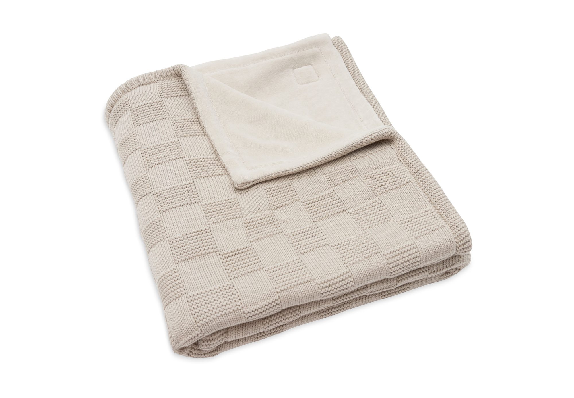Deken Ledikant 100x150cm Box Knit - Warm Sand/Velvet - GOTS - afbeelding 5