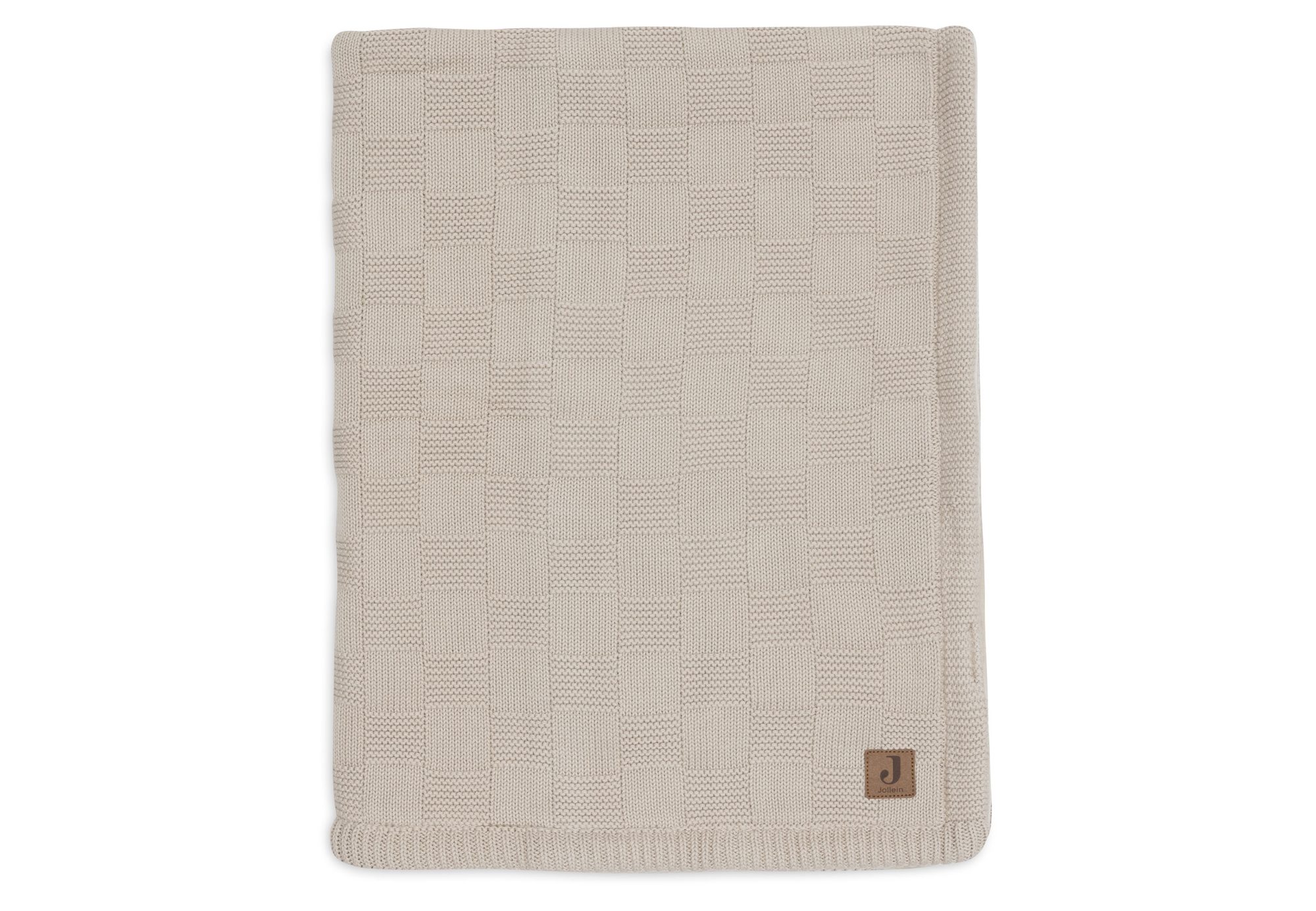 Deken Ledikant 100x150cm Box Knit - Warm Sand/Velvet - GOTS