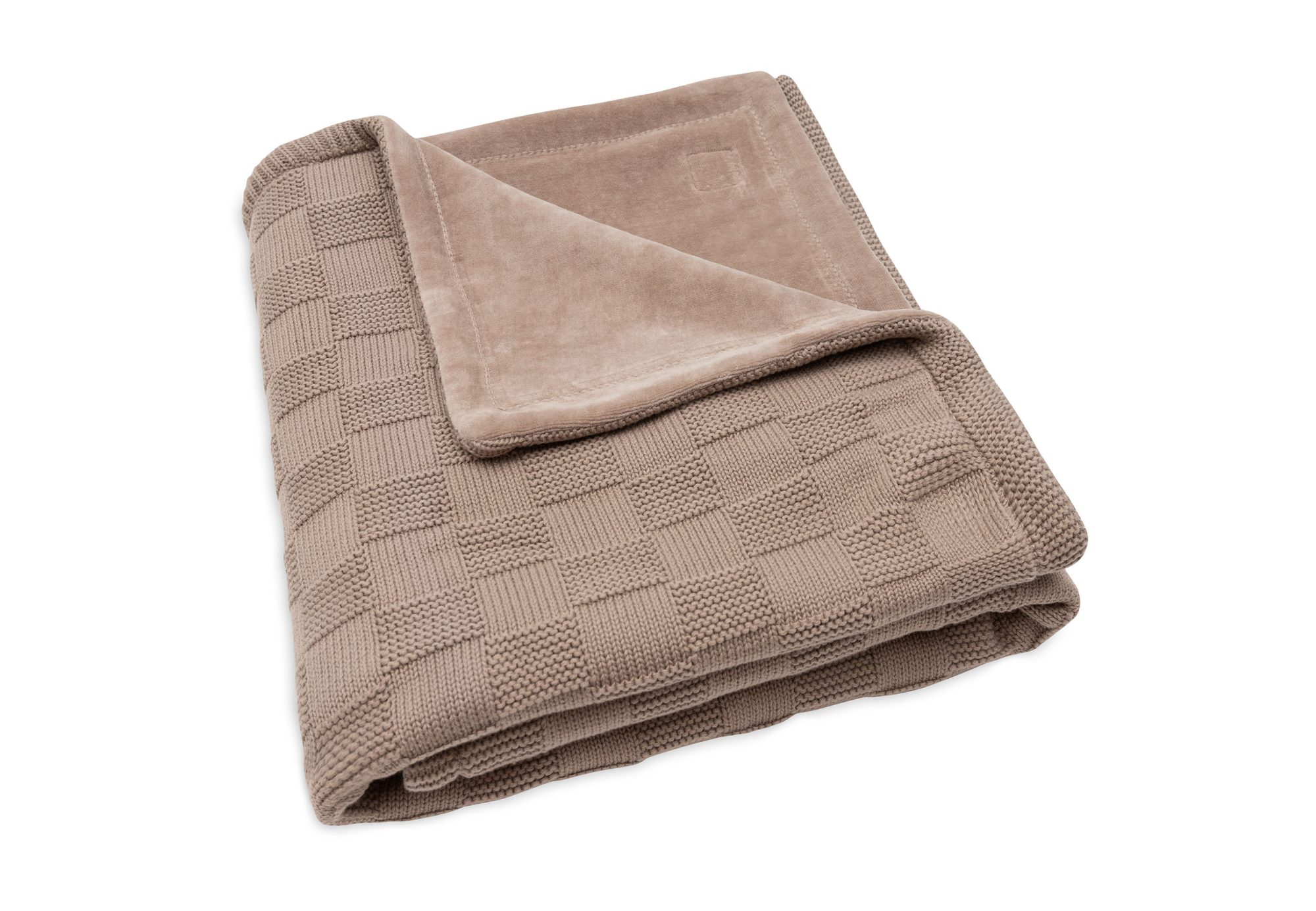 Deken Ledikant 100x150cm Box Knit - Milky Coffee/Velvet - GOTS - afbeelding 5