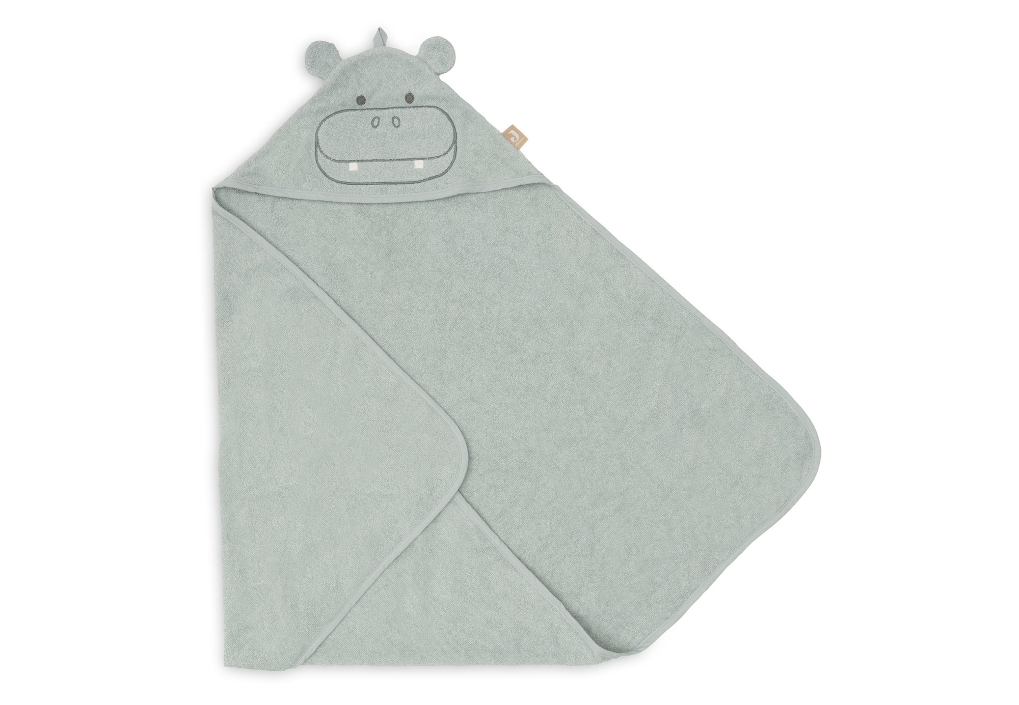 Badcape Badstof 75x75cm - Hippo Happy - afbeelding 2
