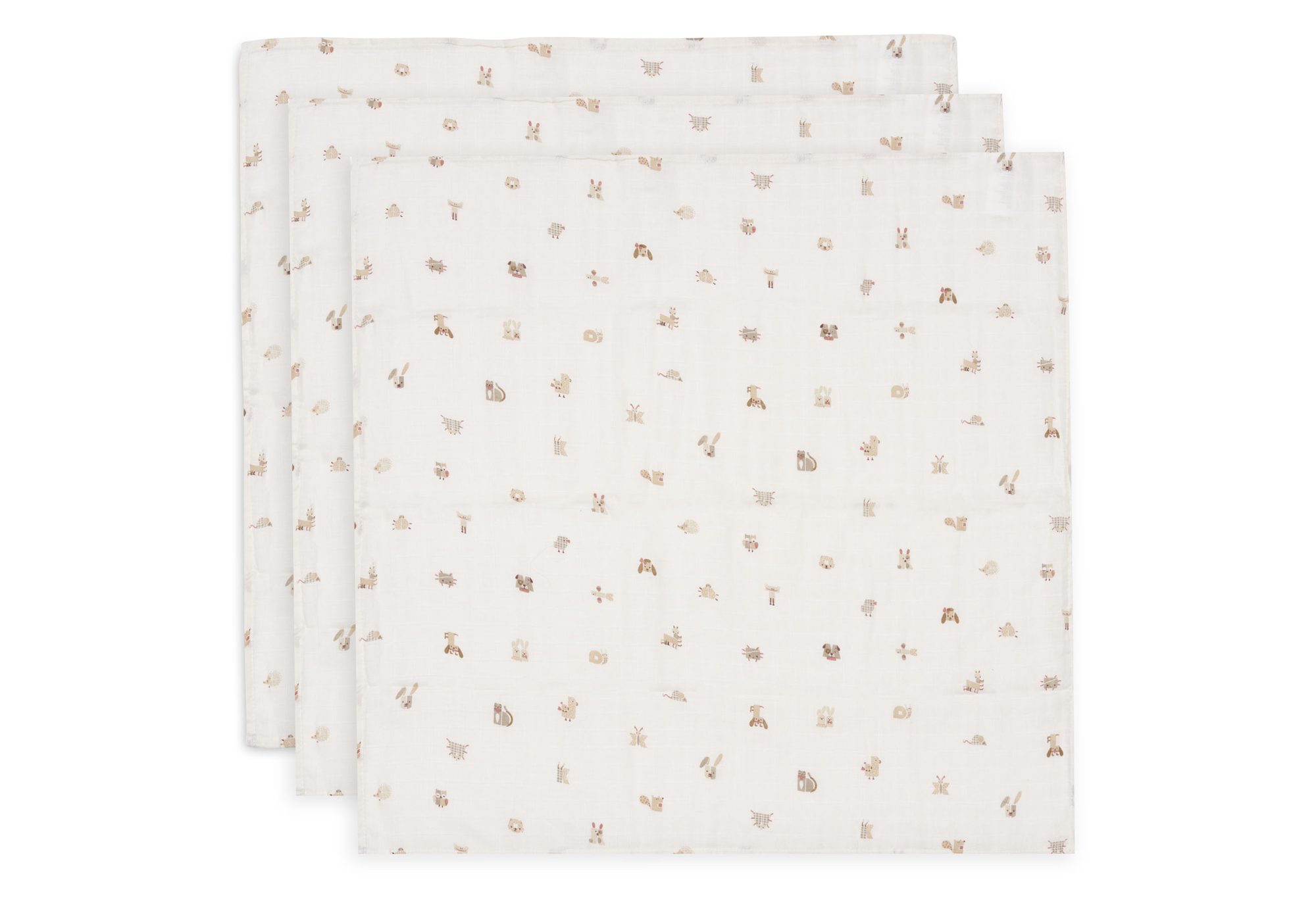 Hydrofiele Doek Small 70x70cm - Animal Friends - 3 Stuks