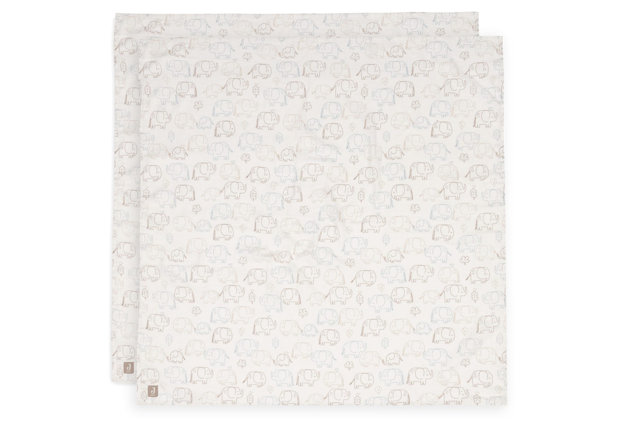 Hydrofiele Doek Large 115x115cm - Elephant Tales - 2 Stuks
